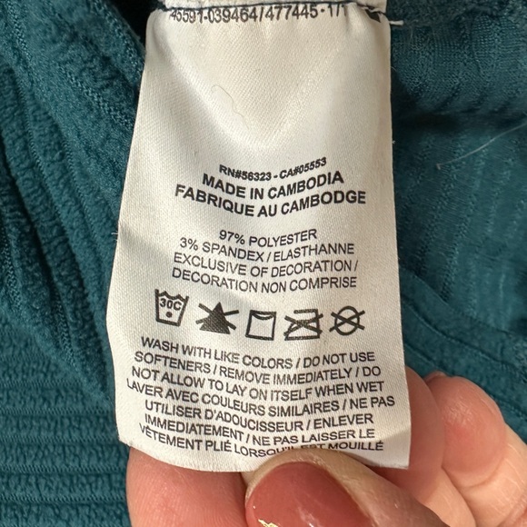 Nike Pro BV5558-347 Hyperwarm Velour High Neck Top dark Turquoise Sz S‎ GUC - Picture 5 of 5